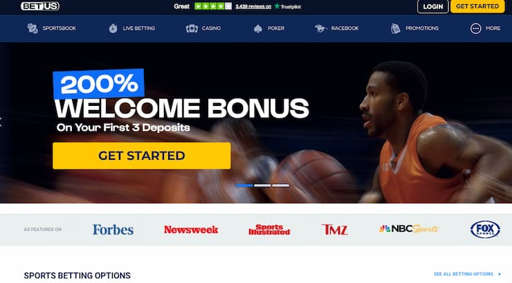 An image of BetUS, a top option among online parlay betting sites